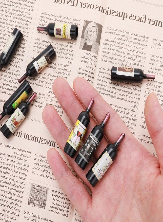 Simarro Dollhouse Wine Bottles - 10pcs Miniature Red Wine Bottles for Model Window Display - Image 5